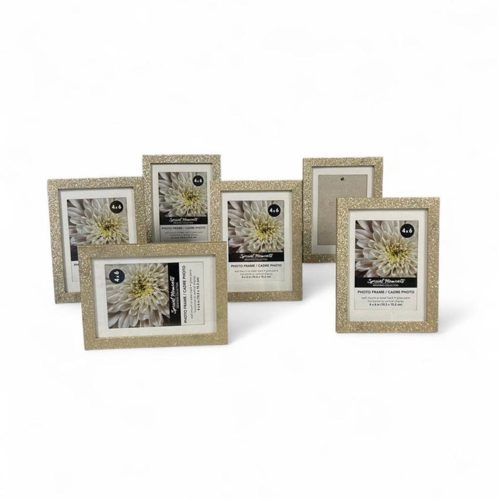 Glitter Accent Gold Photo Frame Set -